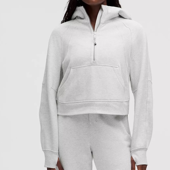 Lululemon Scuba Oversized Half Zip Hoodie in Heathered Core Light Grey - Picture 1 of 6